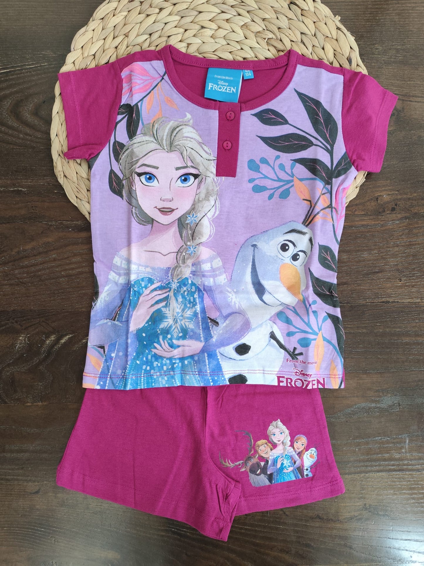 Pigiama bambina Frozen estivo fucsia