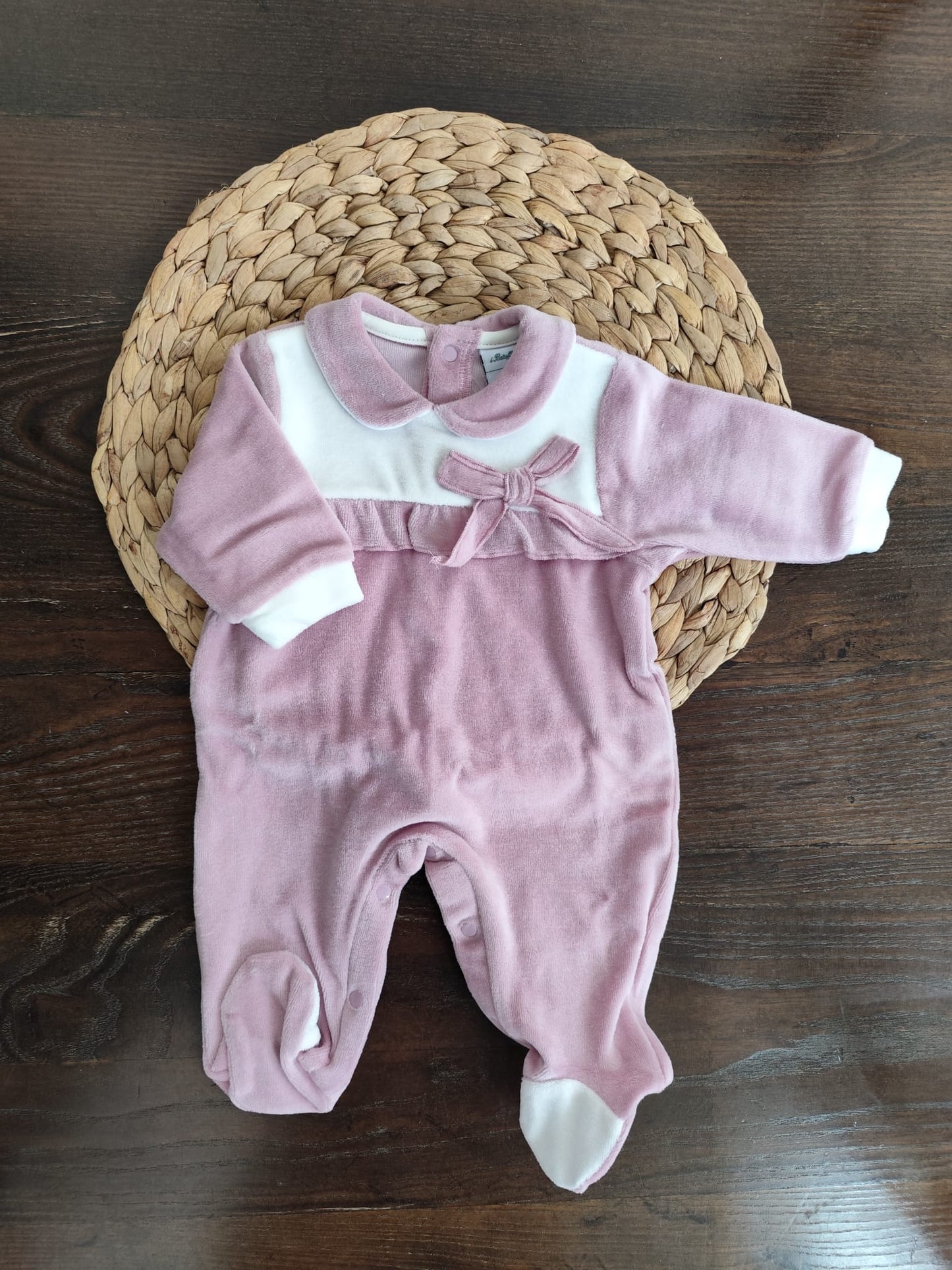 tutina in ciniglia neonata rosa antico