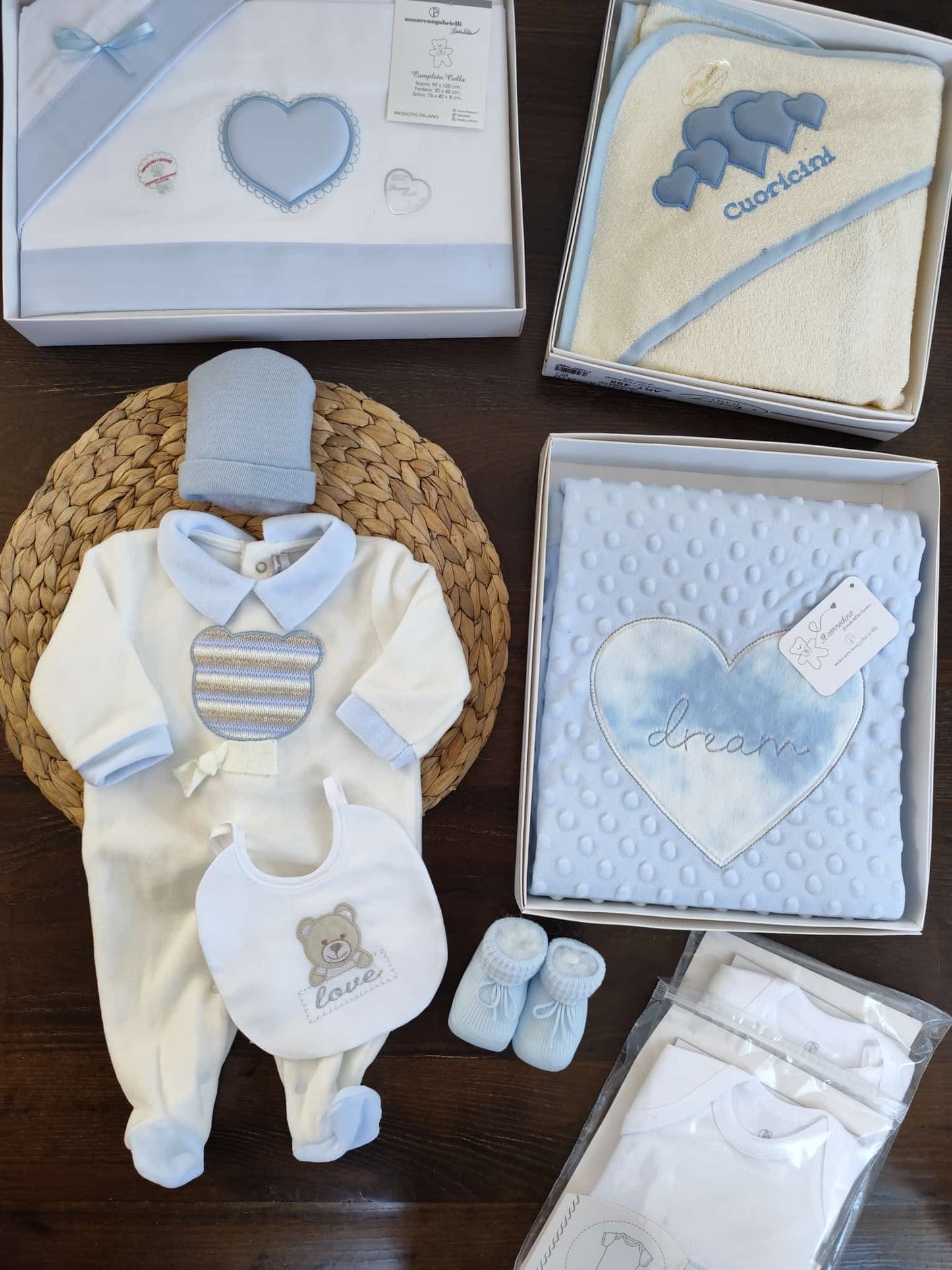 box nascita maschietto invernale azzurra