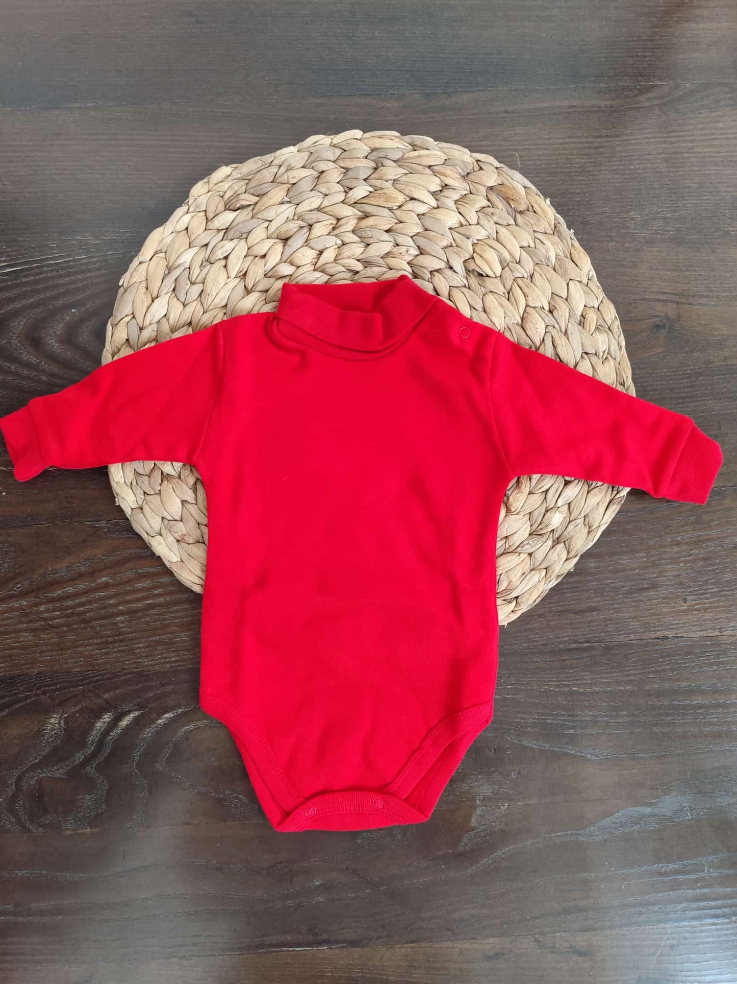 body Lupetto rosso per neonati con polsino