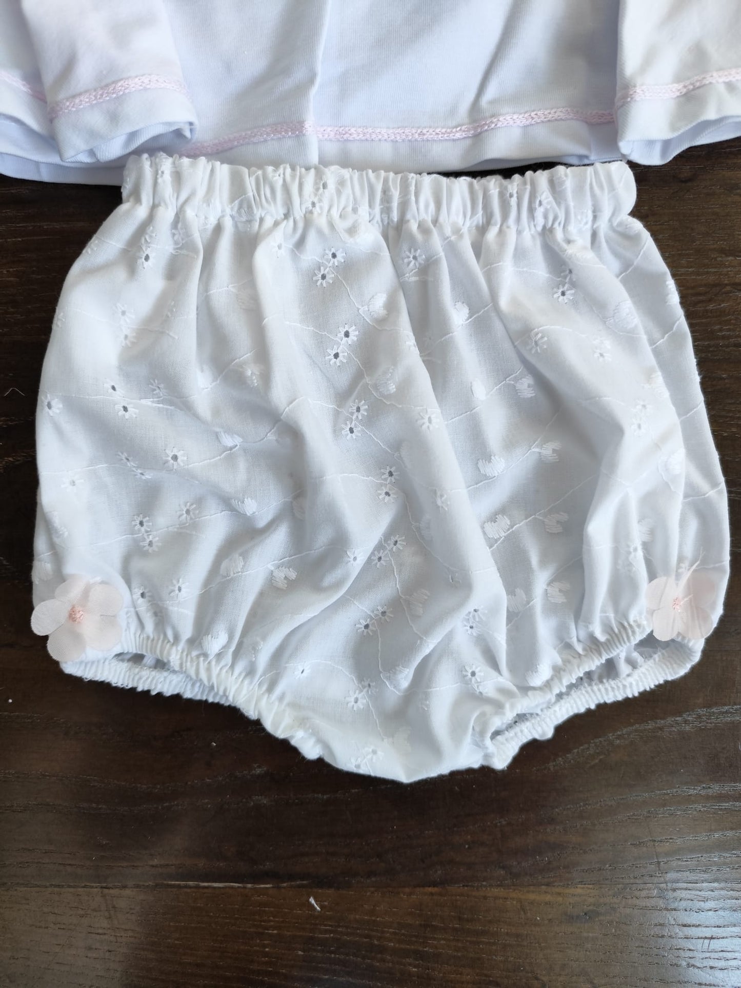 completino in cotone e pizzo san gallo bambina