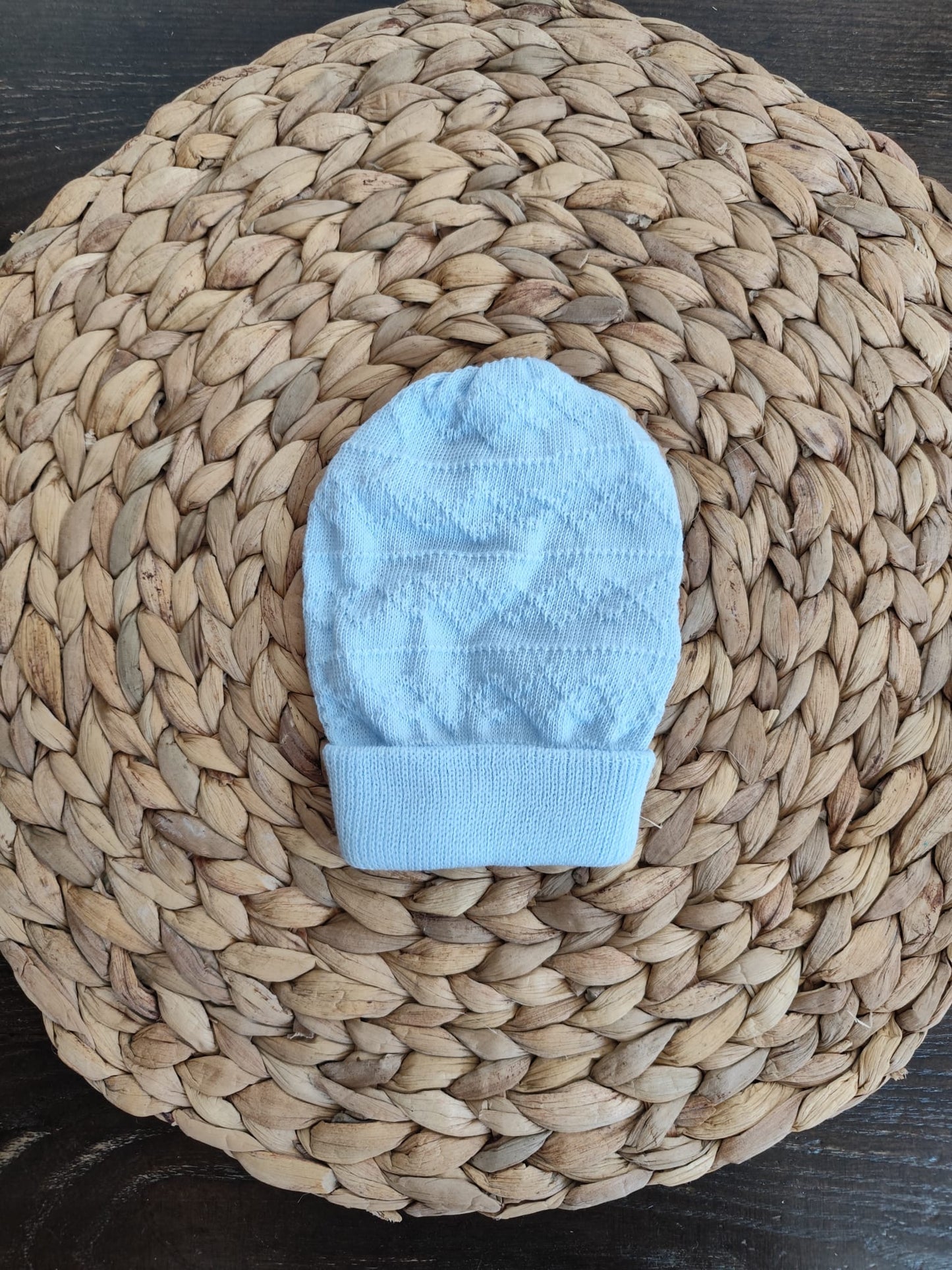 Cappellino nascita unisex bianco caldo cotone vari colori