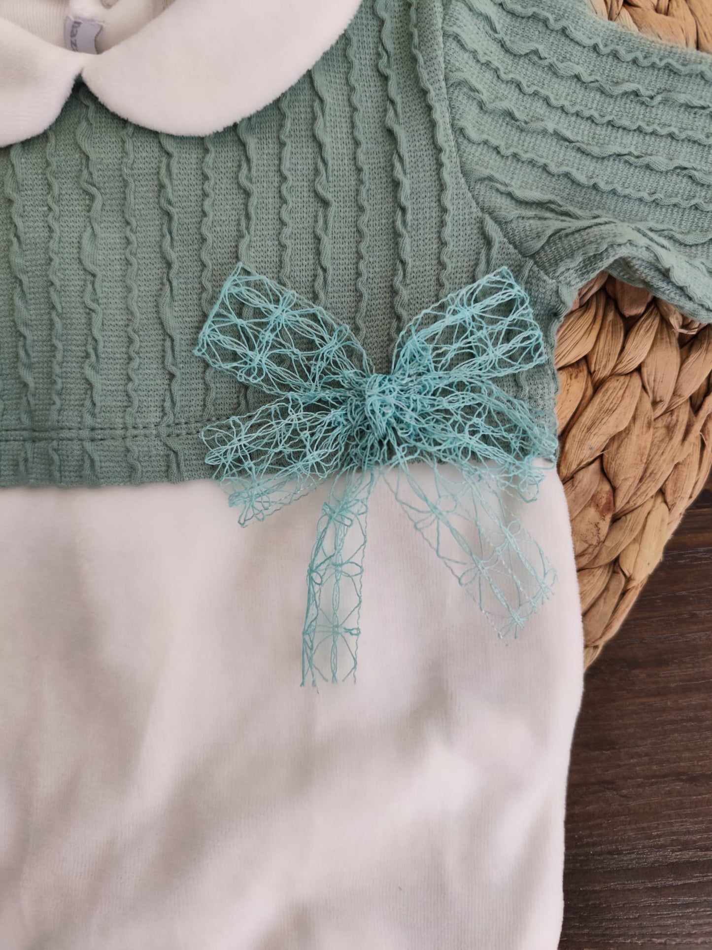 tutina in ciniglia neonata limited edition verde