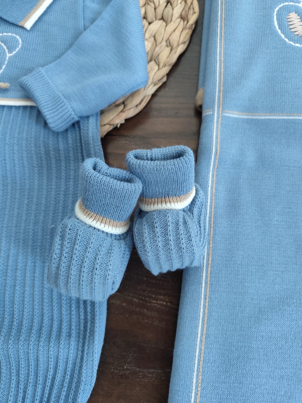 coordinato lana dolce orso con tutina