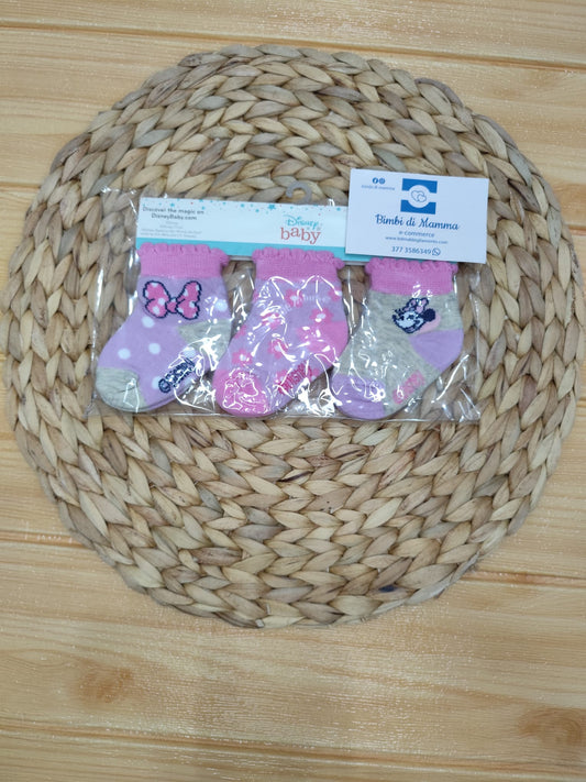 set 3 paia di Calzini Cotone Neonata Minnie