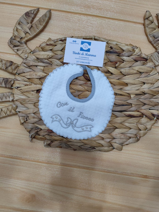 Bavetta Neonata unisex grigia