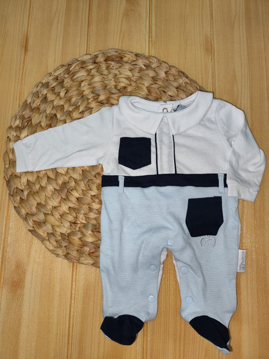 tutina cotone melanie maschietto azzurra