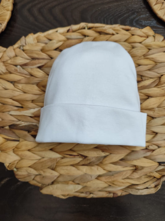 Cappellino nascita unisex bianco