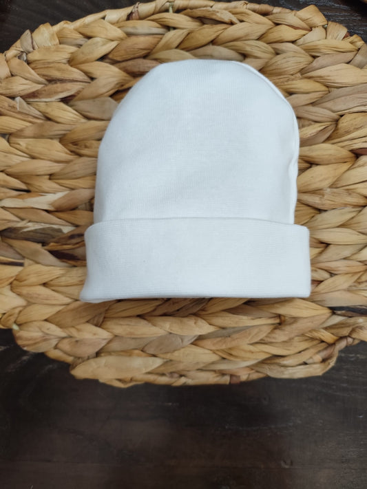Cappellino nascita unisex panna