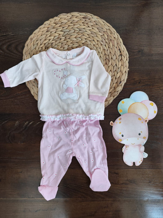 completino 2 pezzi rosa cotone
