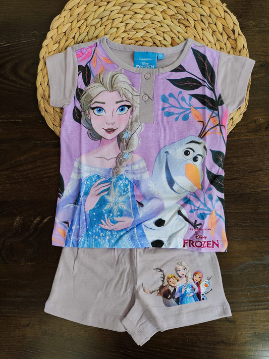 Pigiama bambina Frozen estivo lilla