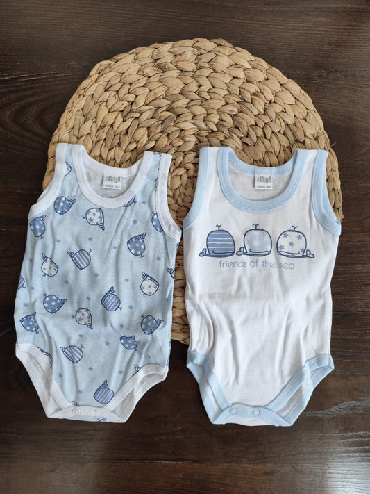Body in cotone giro manica maschietto