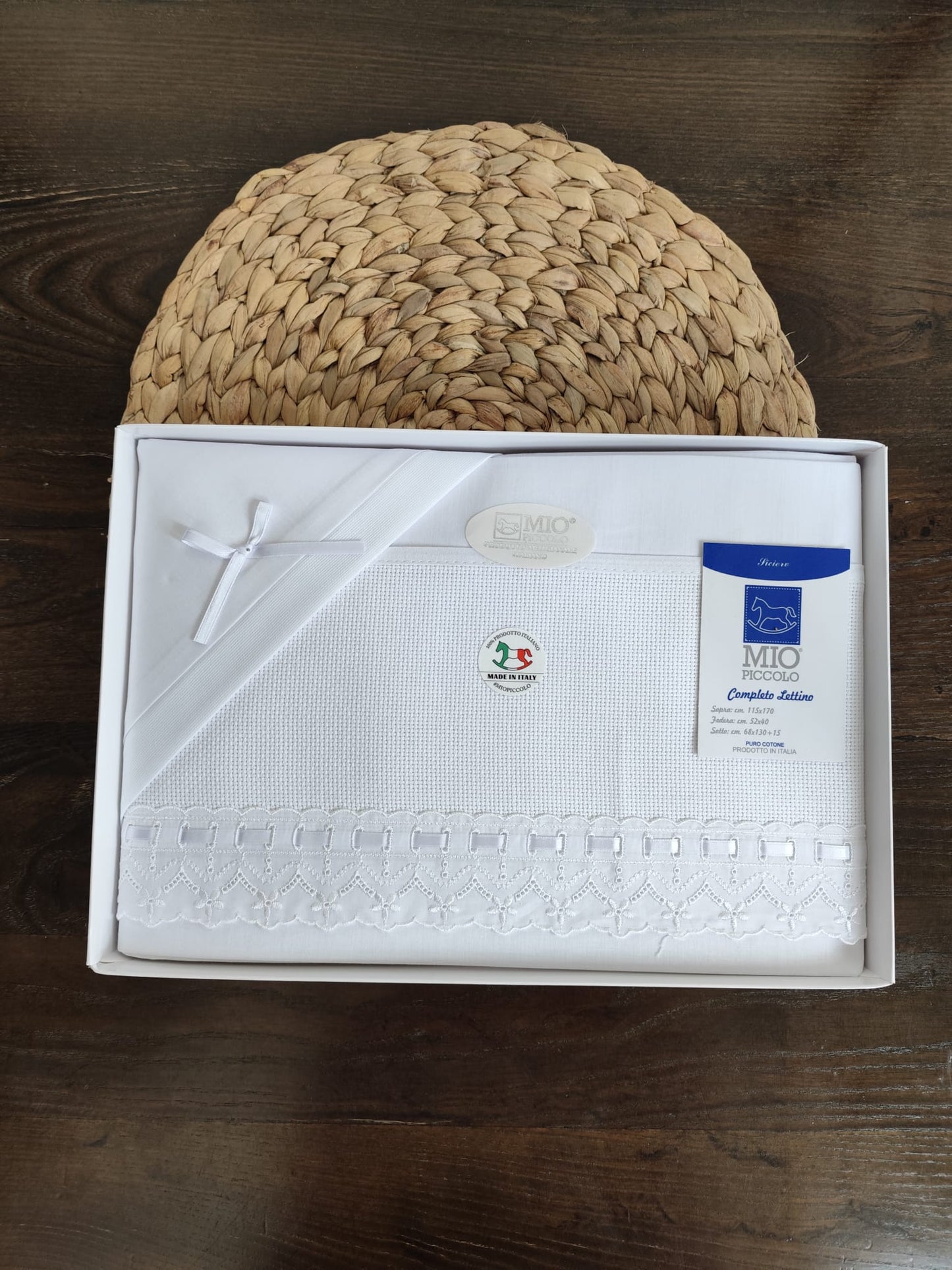 Lenzuoline da ricamo lettino bianche