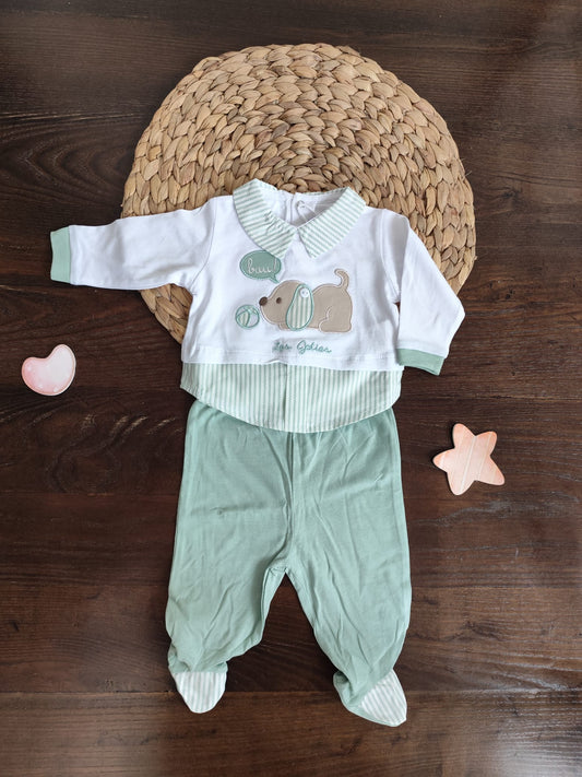 completino in cotone Les Jolies verde