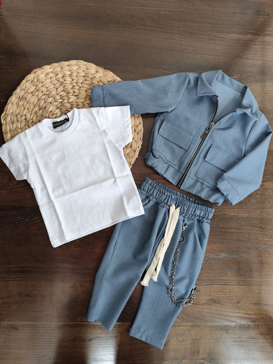 completo bambino in cotone tre pezzi