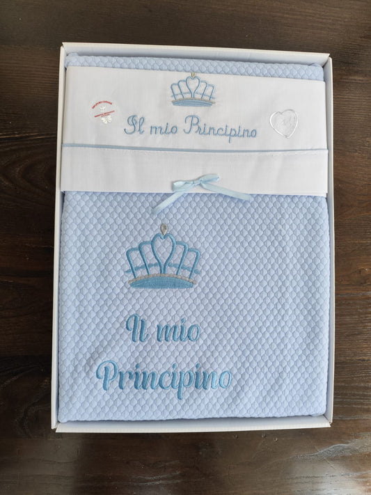 coordinato culla neonato in cotone "Principino"