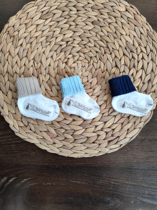 Calzini  Neonato filo  con risvolto colorato