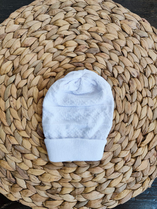 Cappellino nascita unisex bianco caldo cotone vari colori