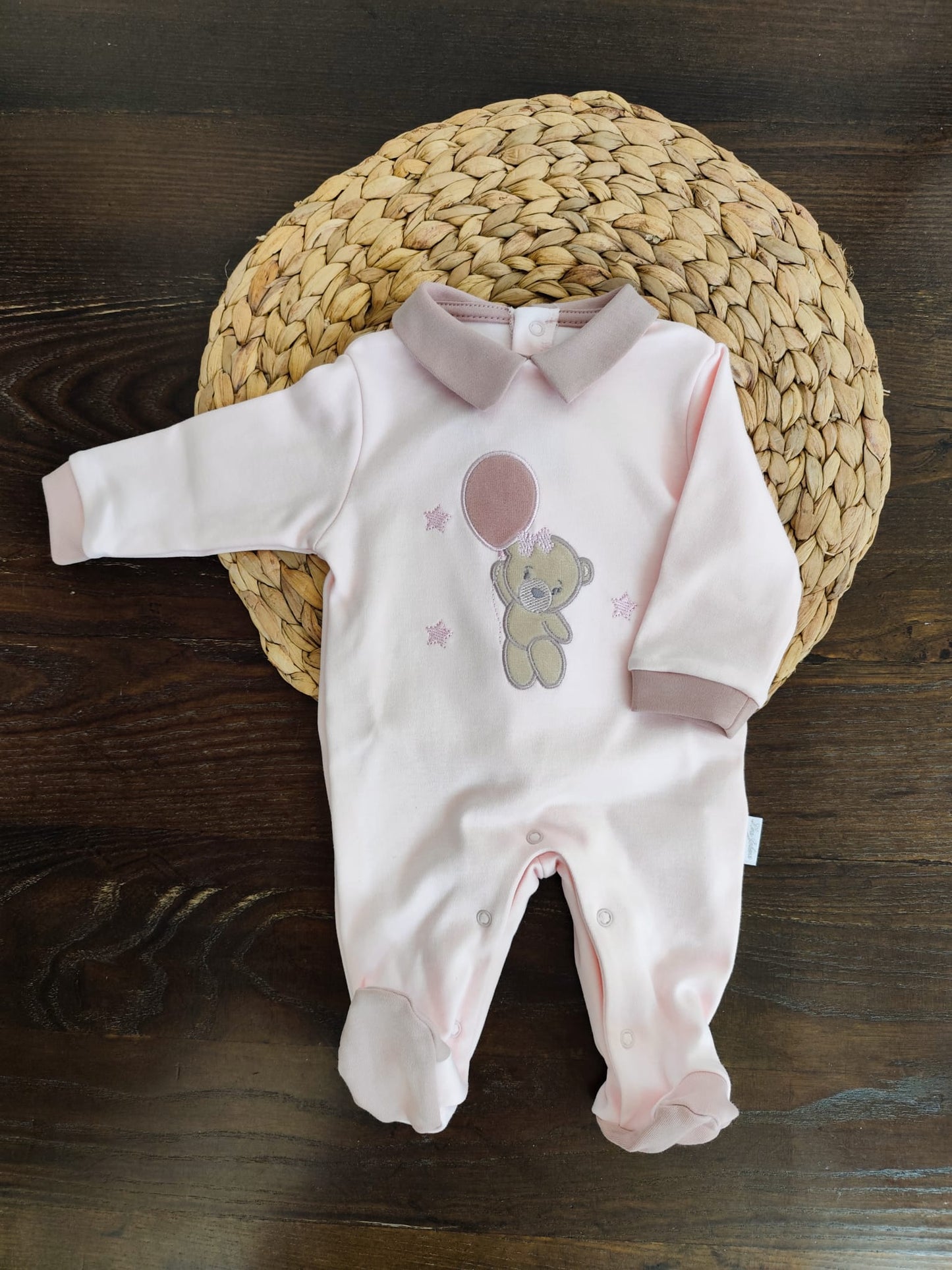 Tutina caldo cotone neonata "pallancino rosa"