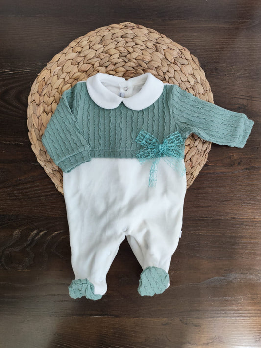 tutina in ciniglia neonata limited edition verde
