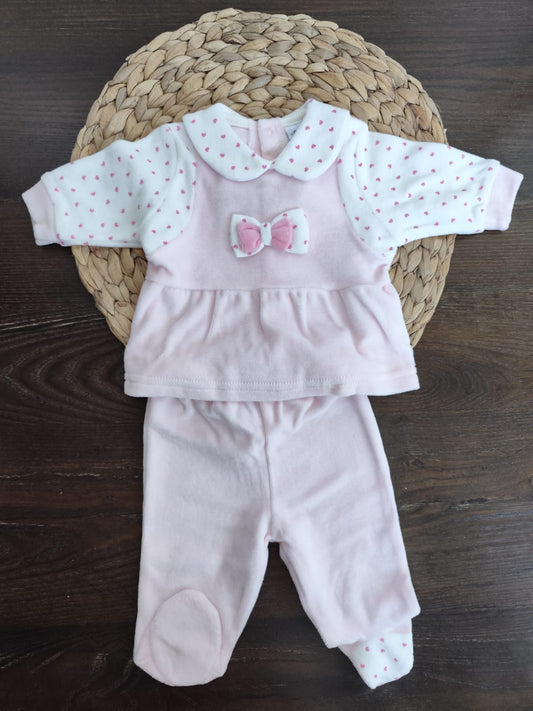 completo spezzato in ciniglia rosa