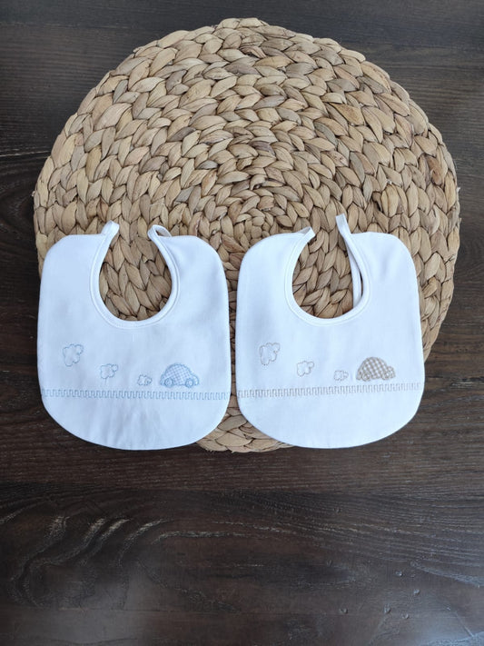 Bavette baby in cotone birillini con laccio