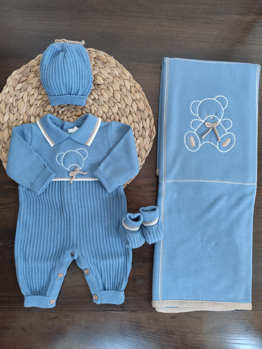 coordinato lana dolce orso con tutina