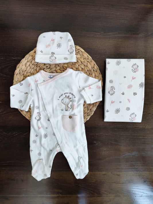Set nascita in caldo cotone neonata con tutina
