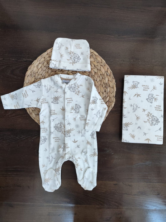 Set nascita in caldo cotone unisex con con tutina