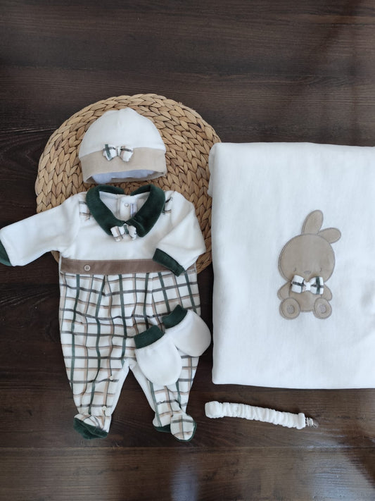 coordinato nascita  in ciniglia "limited edition"