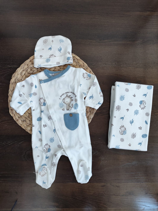 Set nascita in caldo cotone neonato con tutina