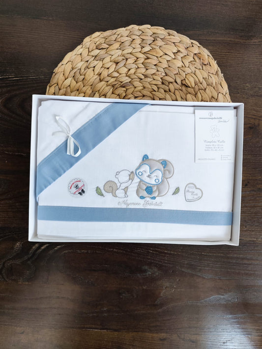 Completo culla Neonato in cotone blu