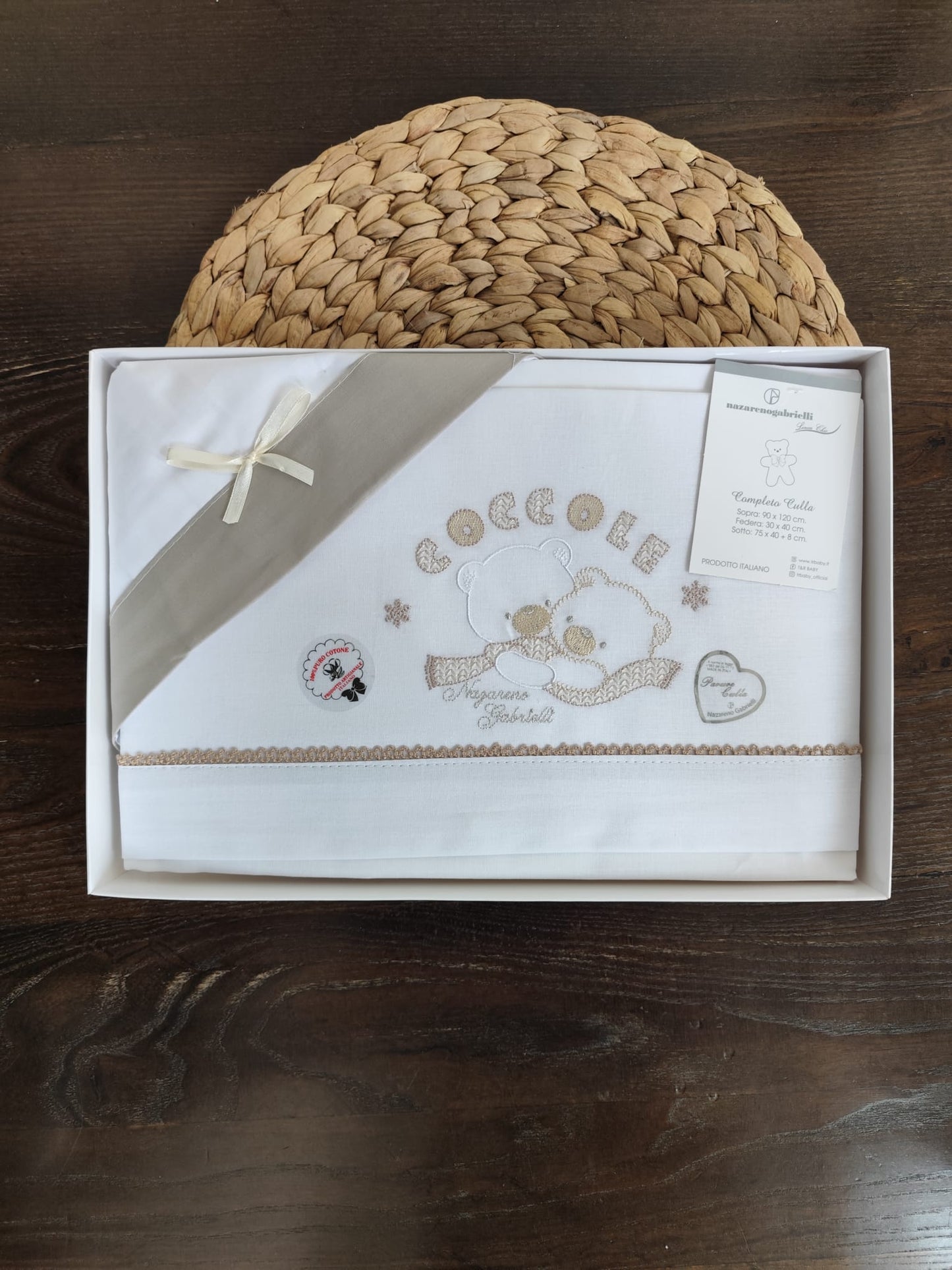 Completo culla neutro in cotone