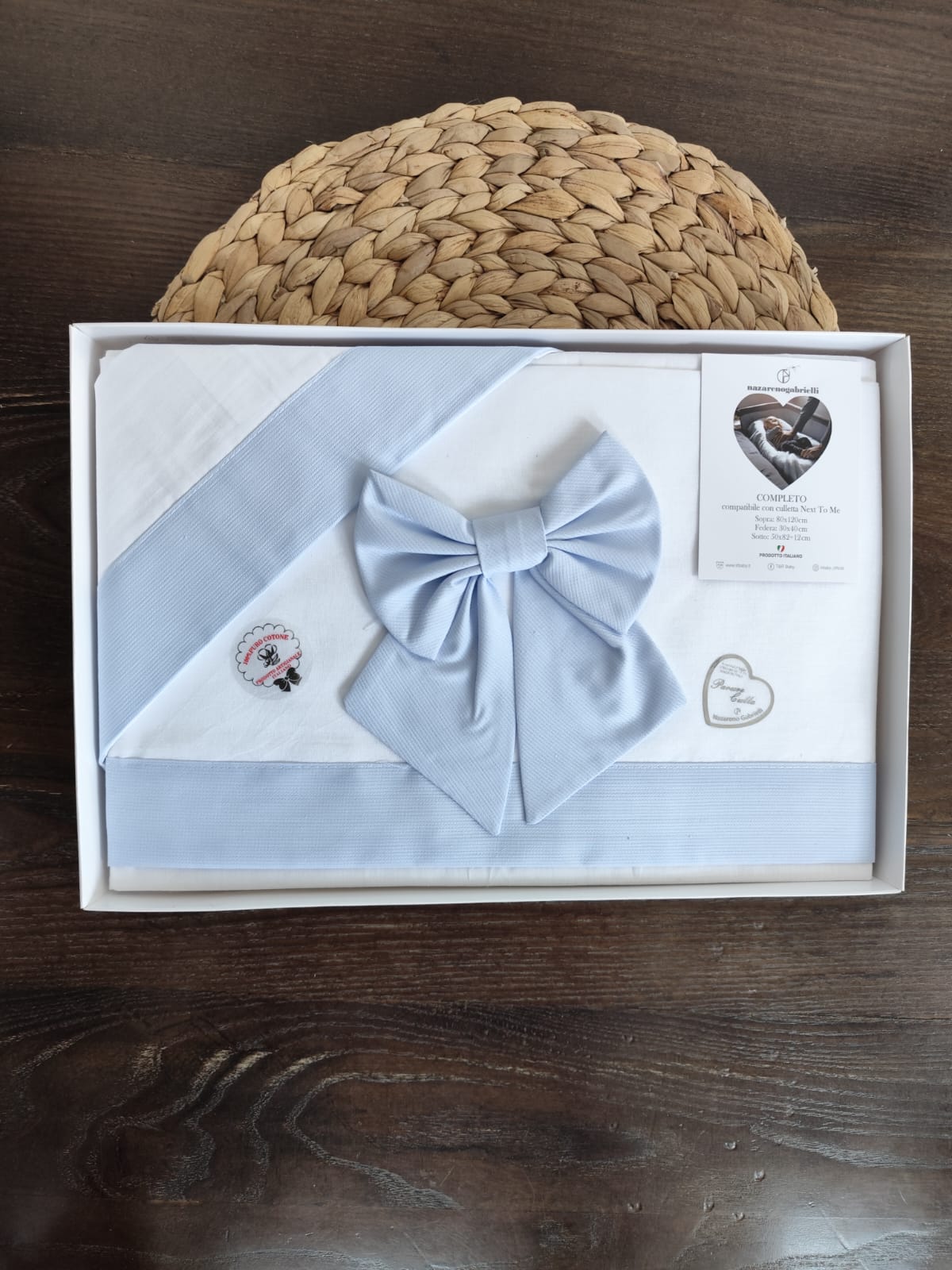 Completo culla fiocco next to me in cotone neonato