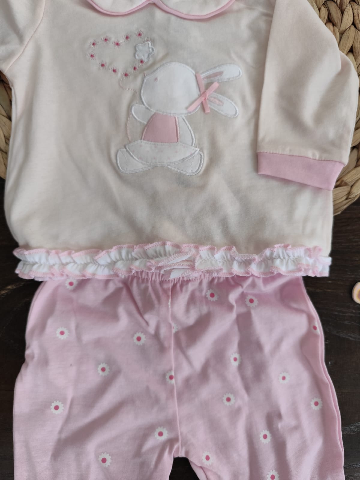 completino 2 pezzi rosa cotone