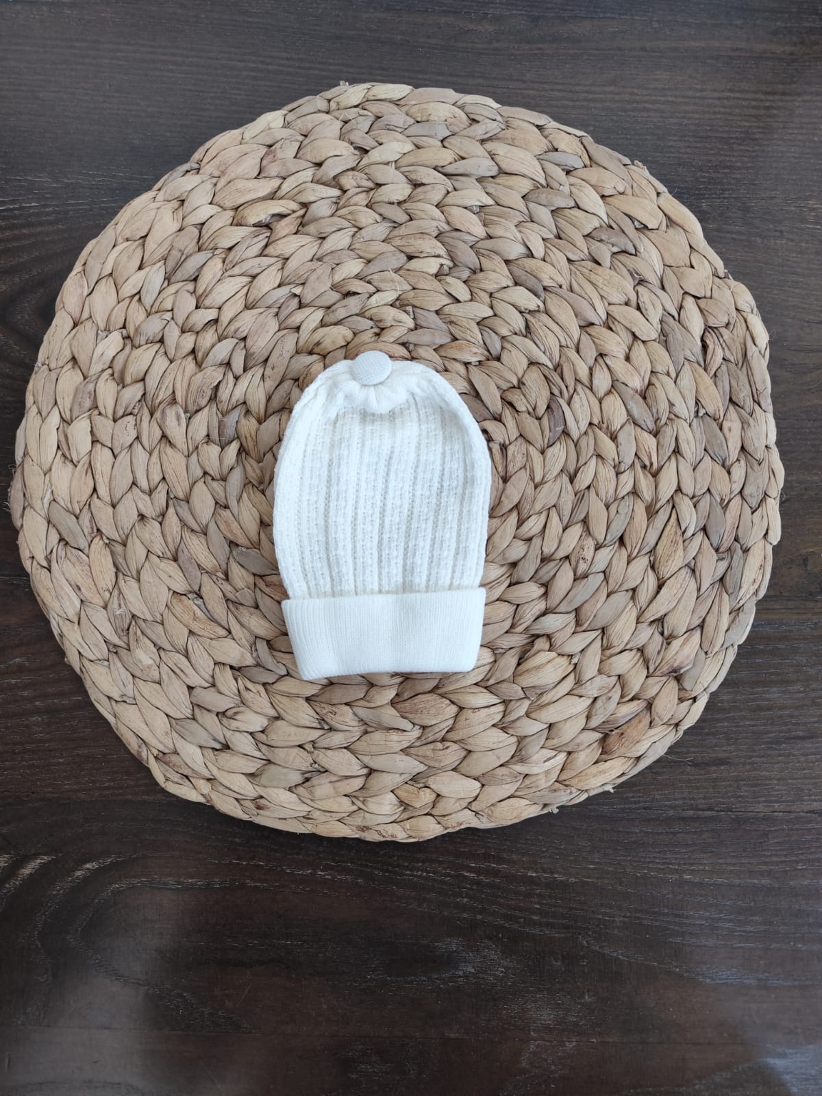Cappellino nascita unisex bianco caldo cotone vari colori