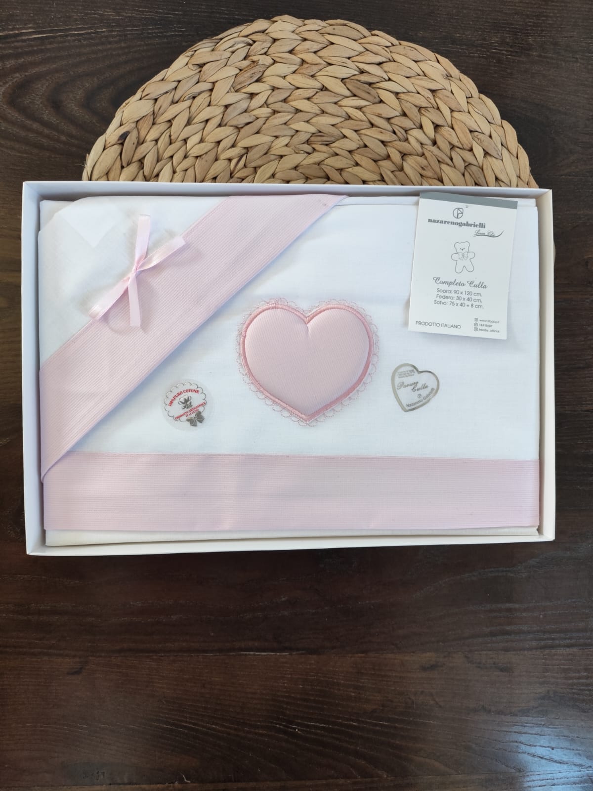 Completo culla "cuore" Neonato/a in cotone vari colori