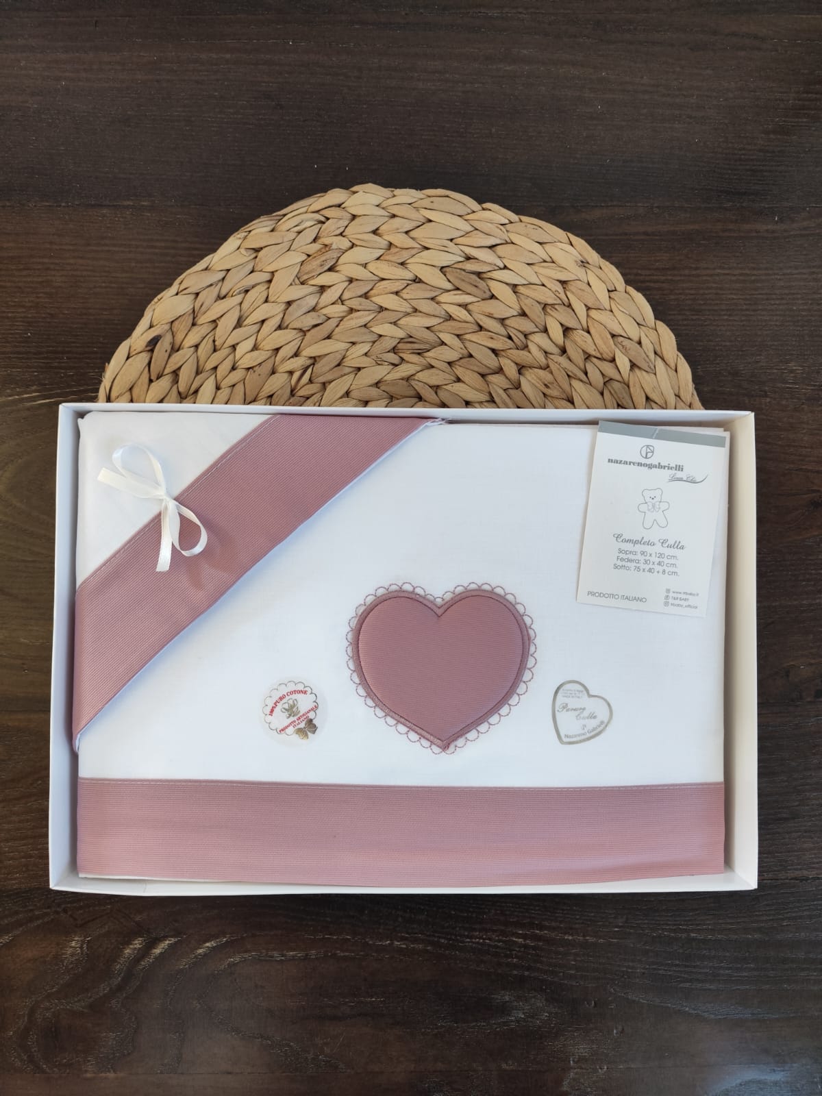 Completo culla "cuore" Neonato/a in cotone vari colori