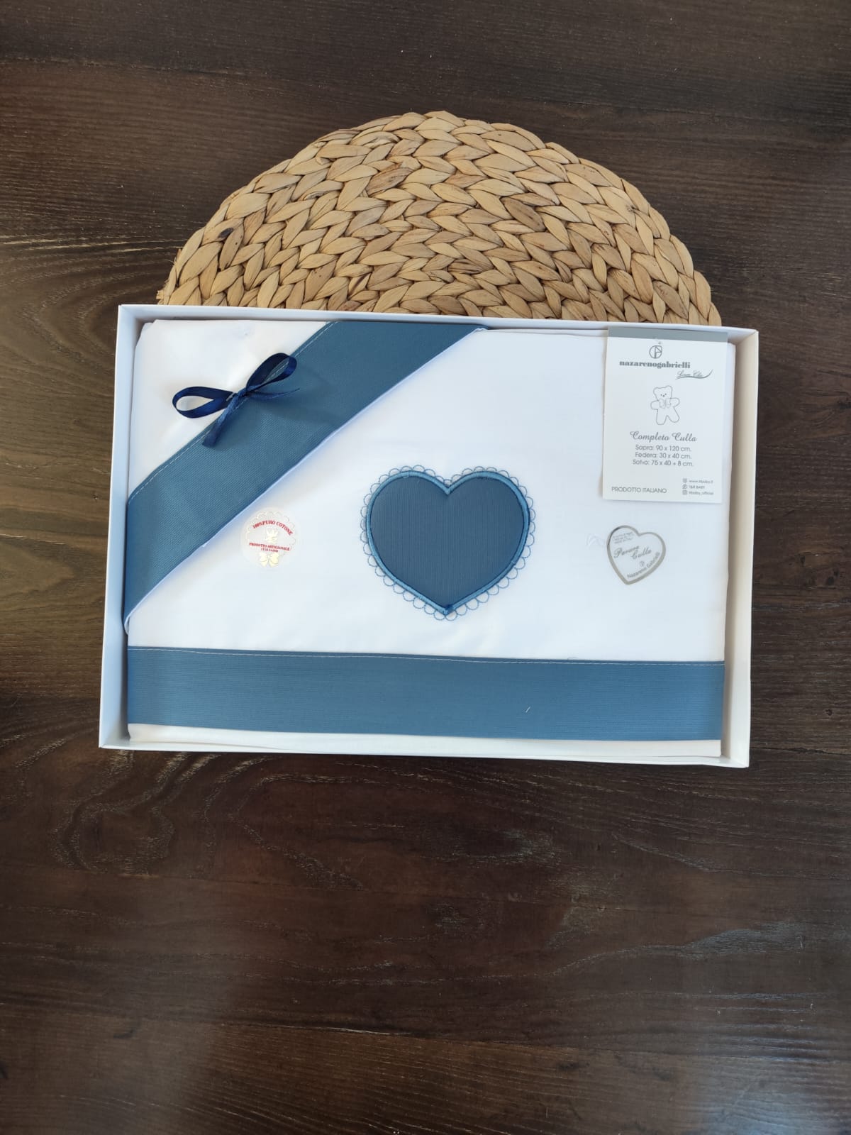 Completo culla "cuore" Neonato/a in cotone vari colori